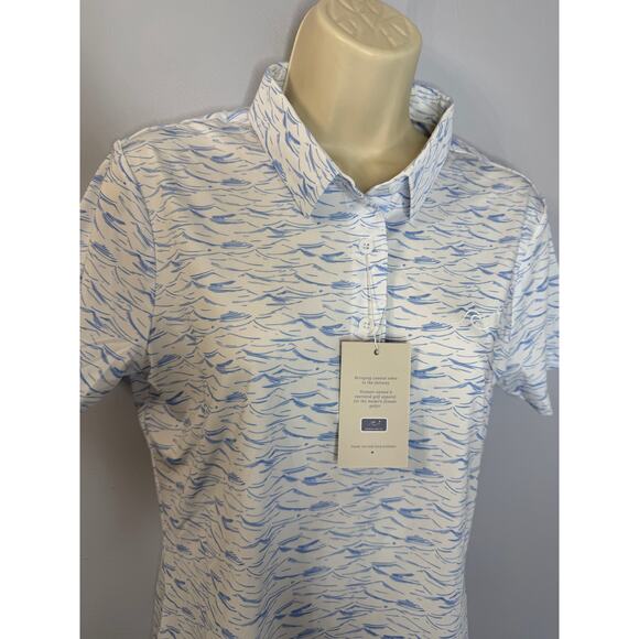 Coastal Golf Co.  Surf Side Polo Shirt Performance Ocean Blue Sz S New - Picture 8 of 11
